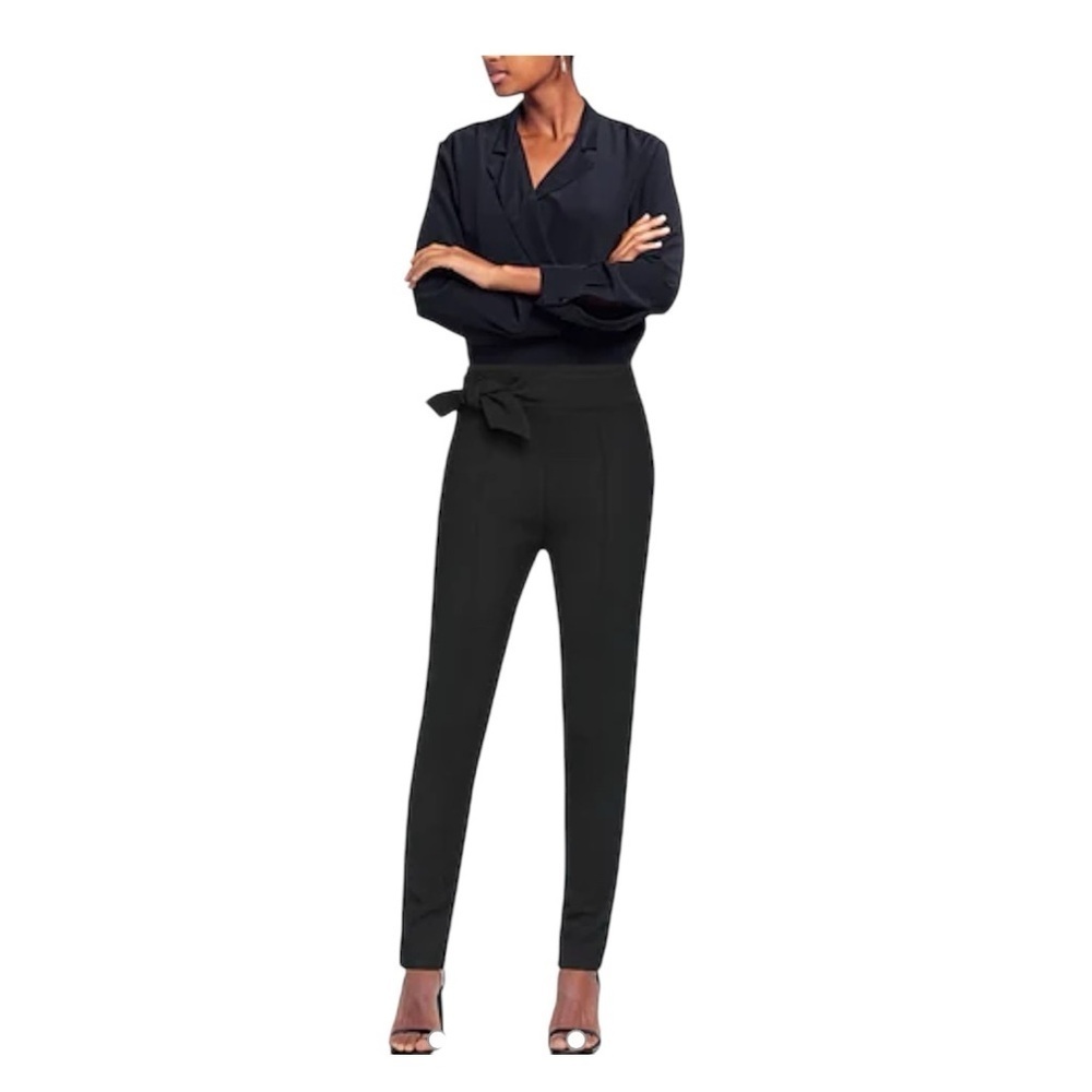 IRO Paris Black Polyester/Wool Blend Belted Trouser‎ Size 36(28) RD1